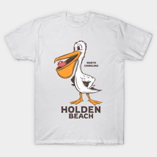 Holden Beach, NC Summertime Vacationing Pelican & Fish T-Shirt